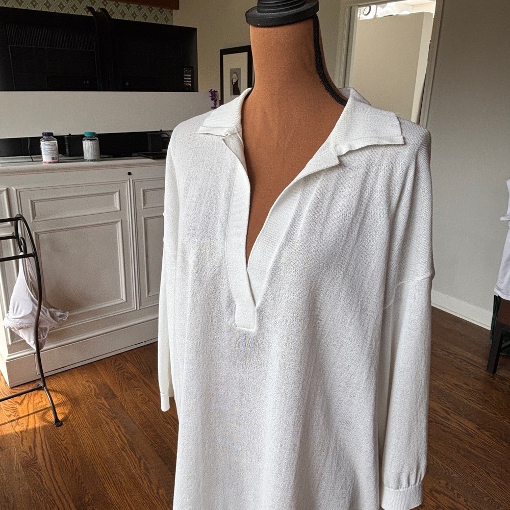 Tibi Ribbed Knit Collar Sweater
